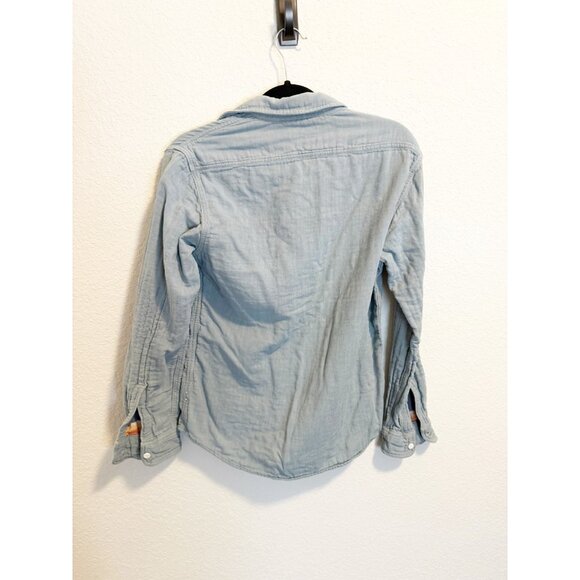 Faherty Mens Belmar Brushed Cotton Overshirt Long Sleeve Button Up Blue Small - Picture 3 of 5